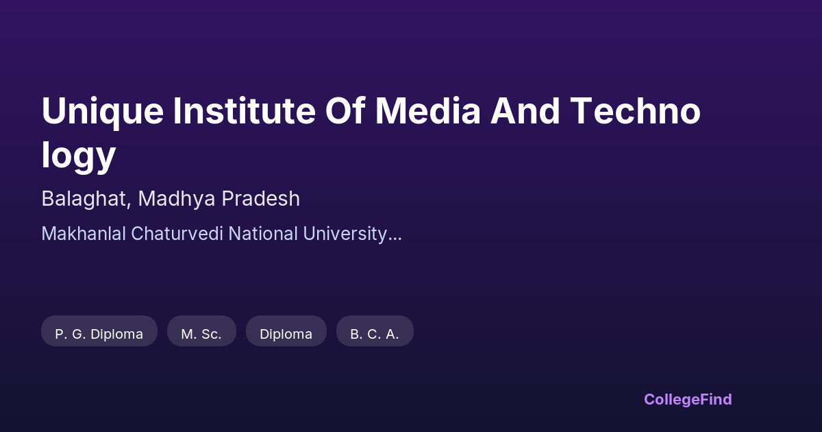 unique institute of media and technology