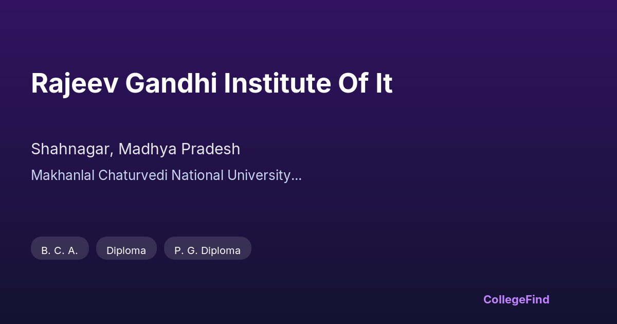 rajeev gandhi institute of it