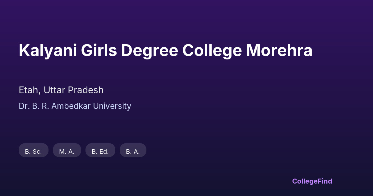 kalyani girls degree college morehra