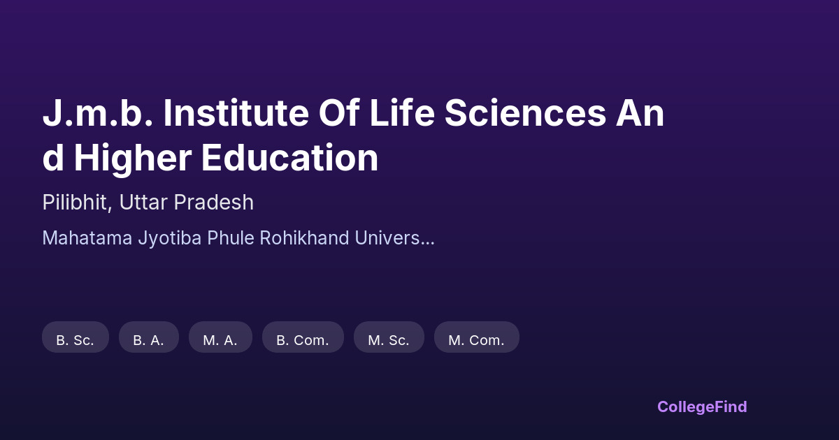 j.m.b. institute of life sciences and higher education
