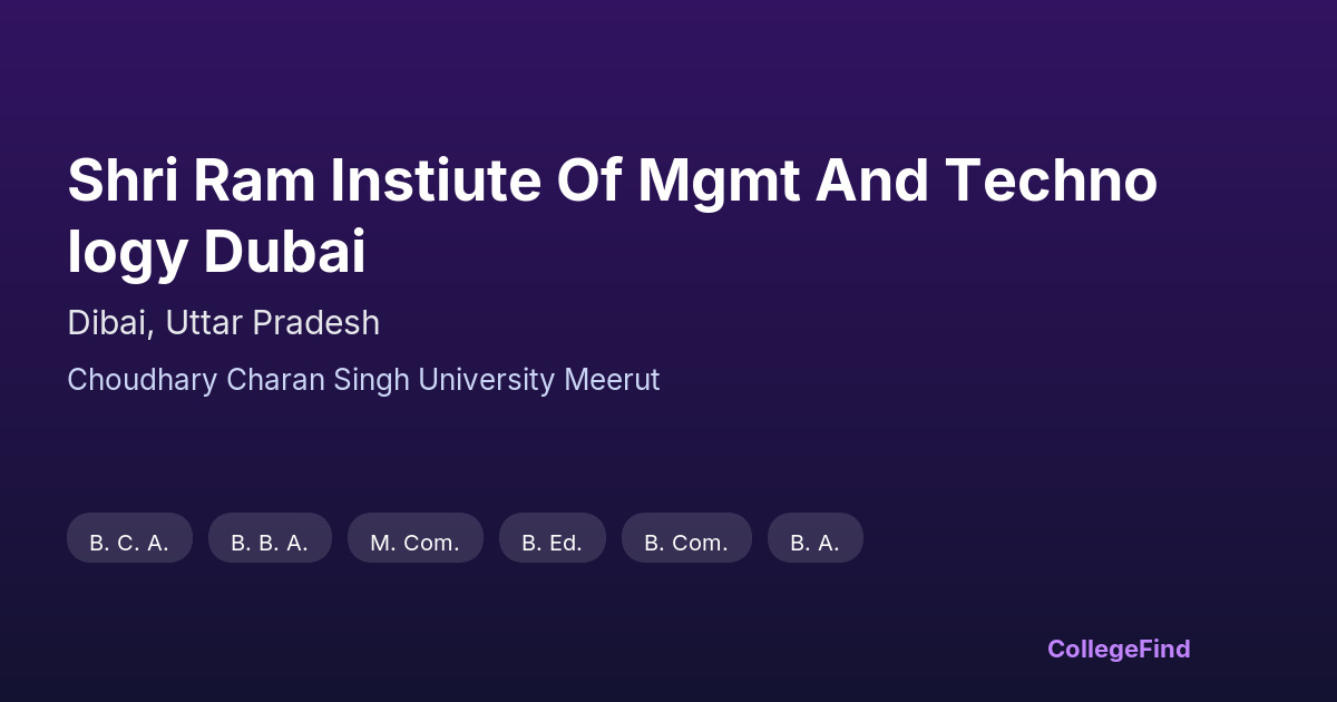 shri ram instiute of mgmt and technology dubai