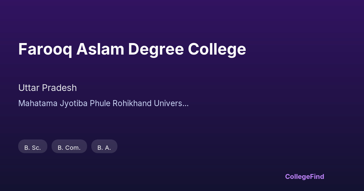 farooq aslam degree college