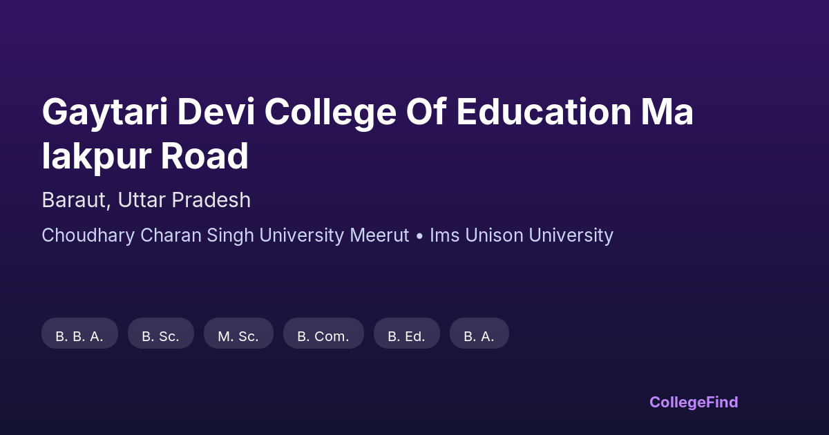gaytari devi college of education malakpur road