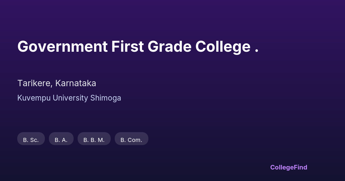government first grade college .