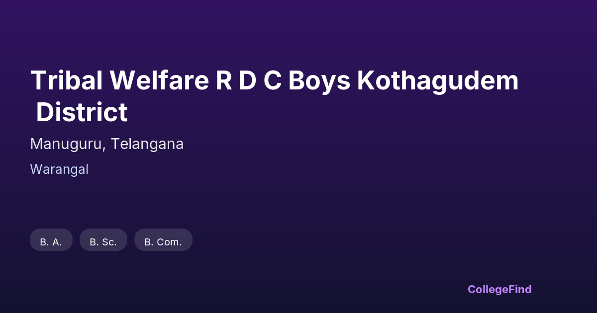 tribal welfare r d c boys kothagudem district