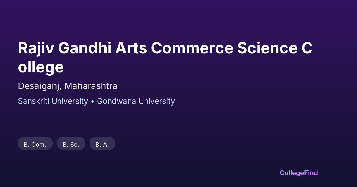 rajiv gandhi arts commerce science college