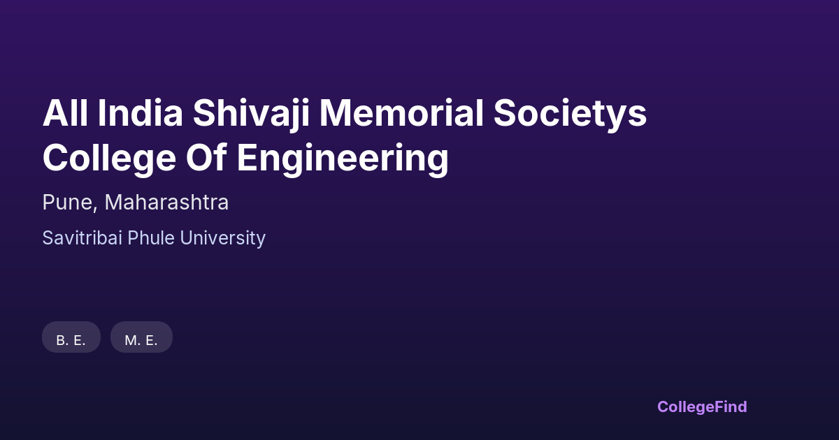 all india shivaji memorial societys college of engineering