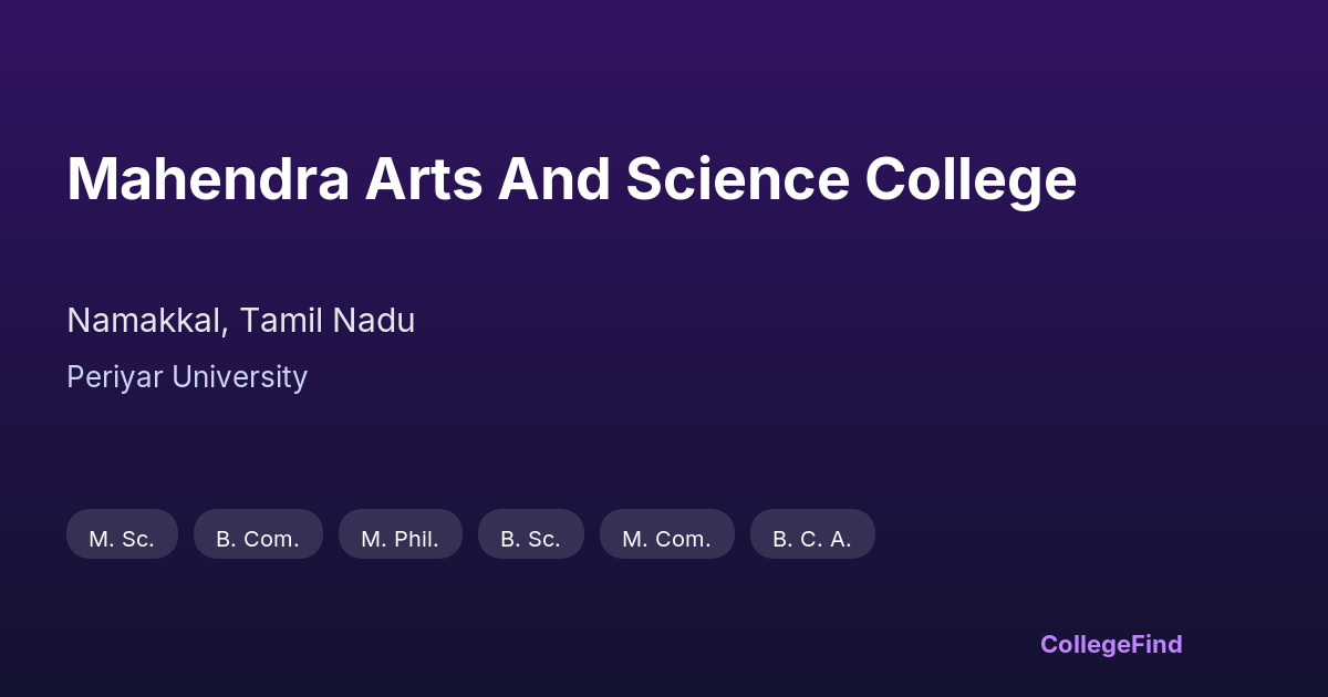 mahendra arts and science college