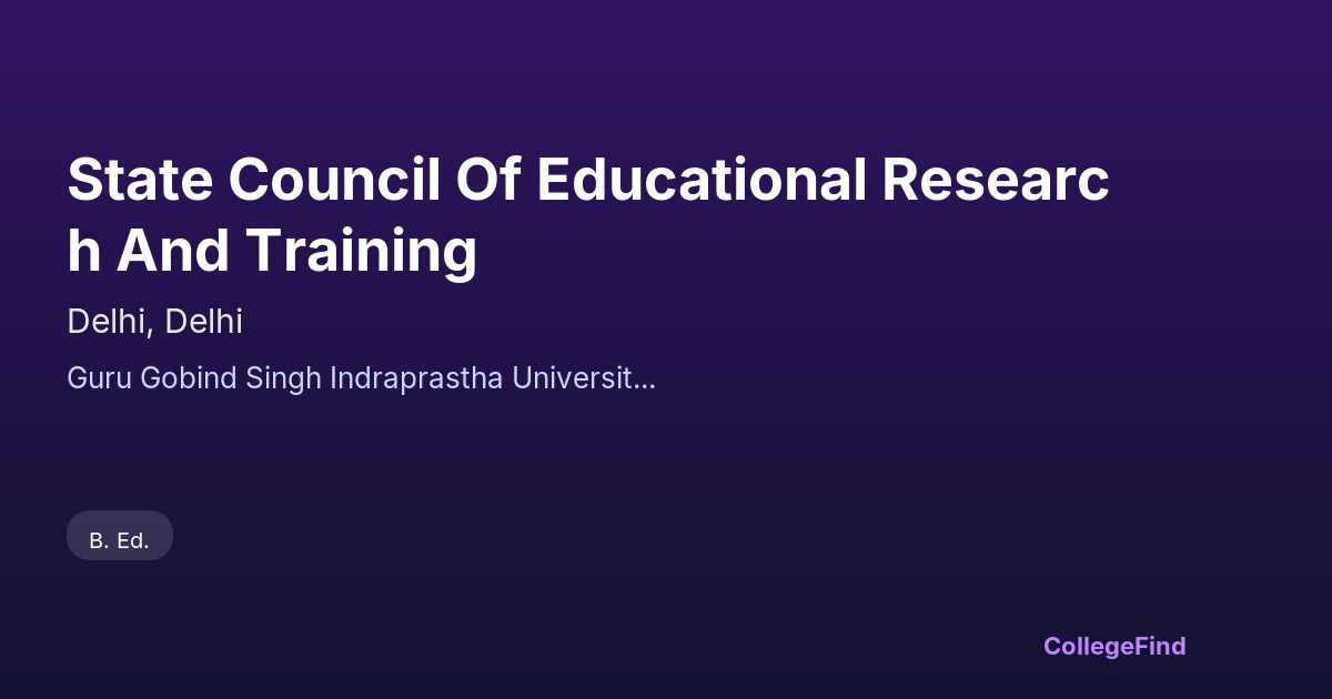 state council of educational research and training