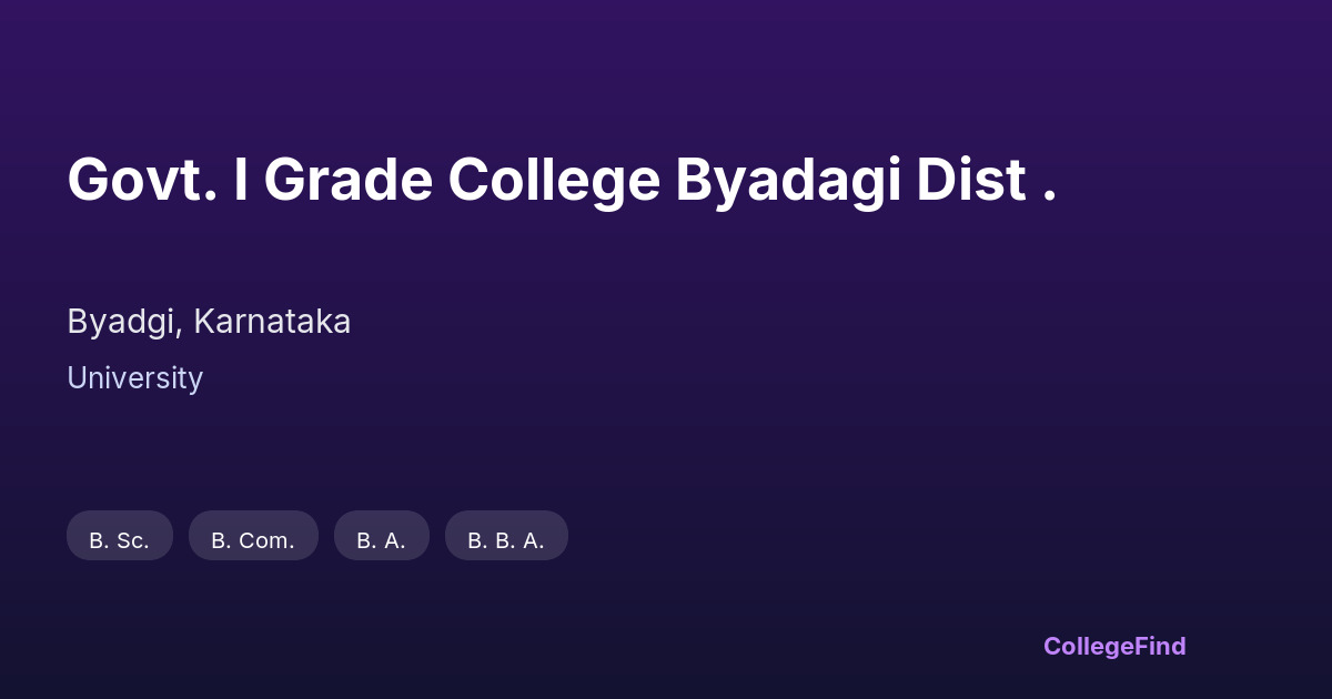 govt. i grade college byadagi dist .