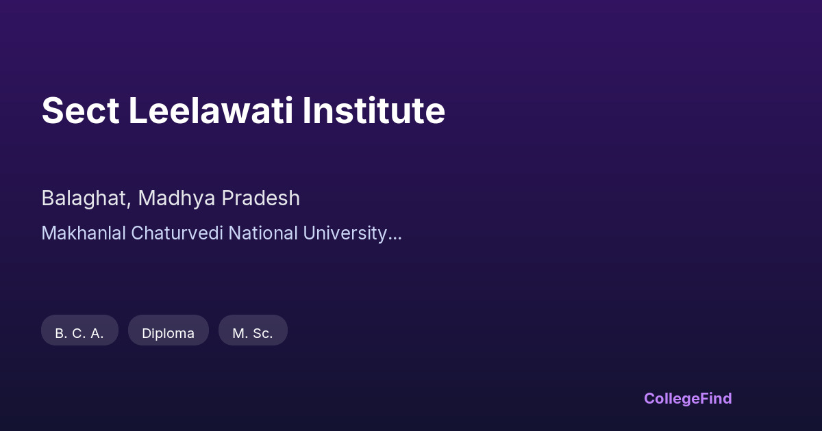sect leelawati institute