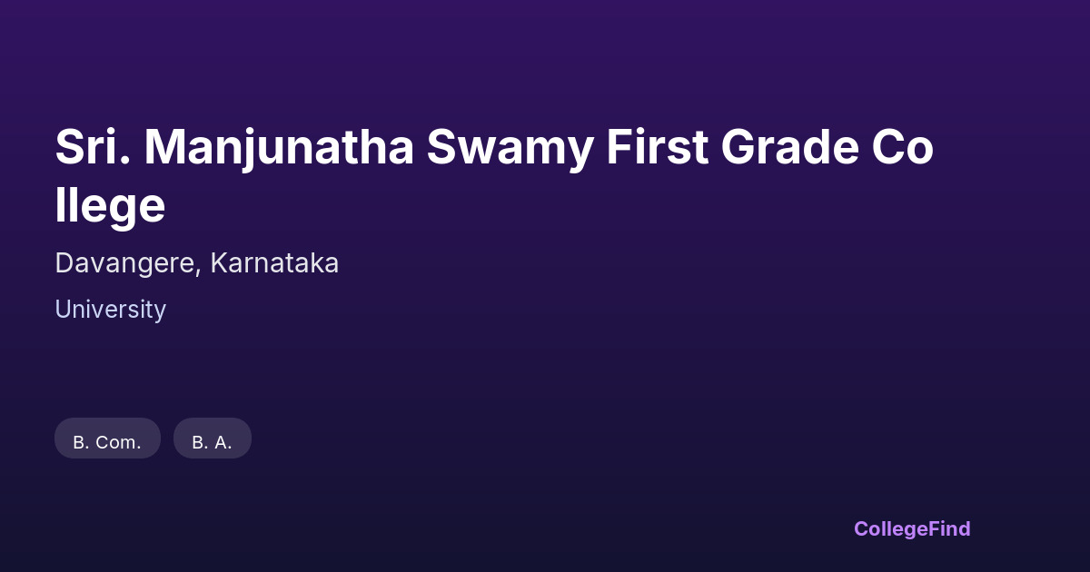 sri. manjunatha swamy first grade college