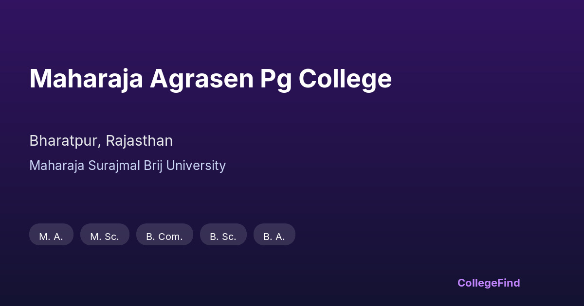 maharaja agrasen pg college