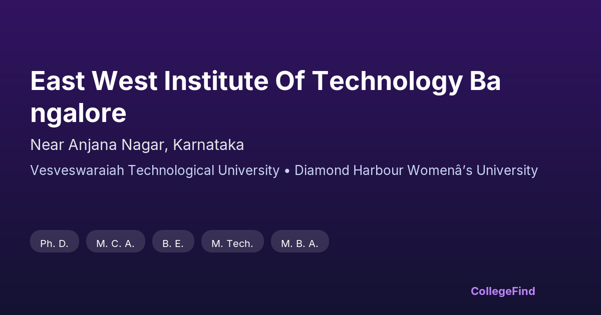 east west institute of technology bangalore