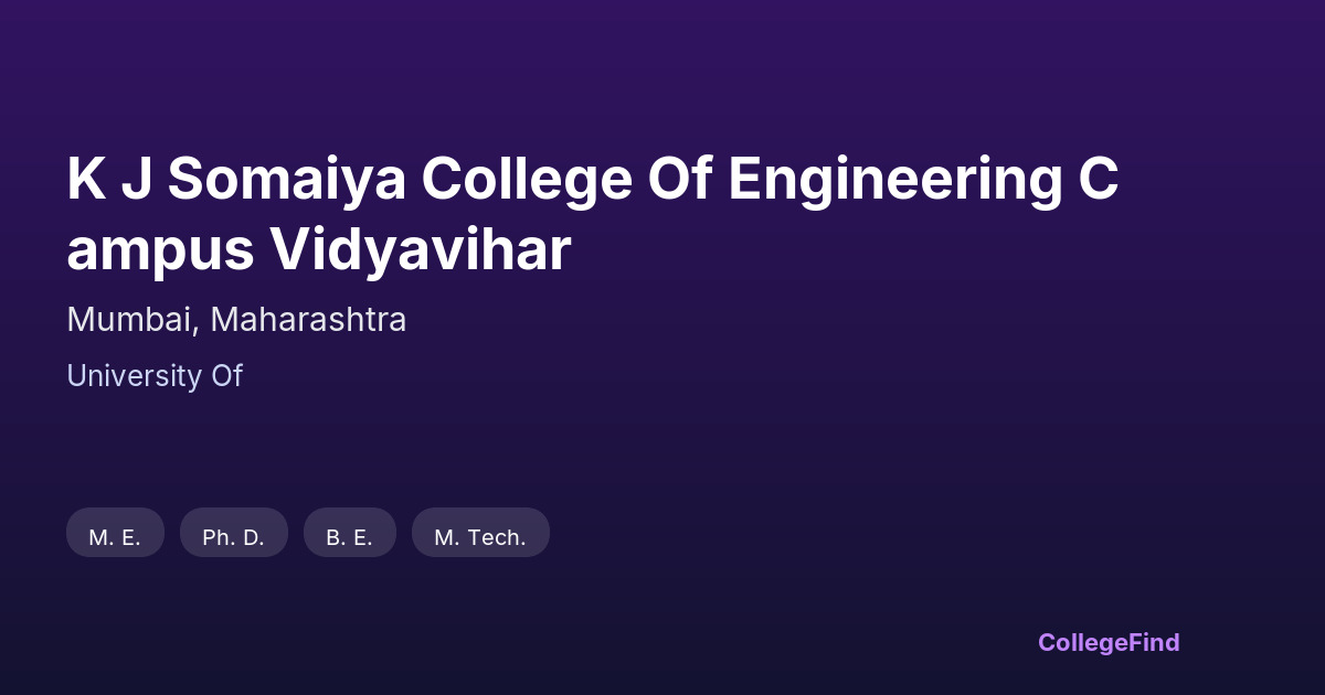 k j somaiya college of engineering campus vidyavihar
