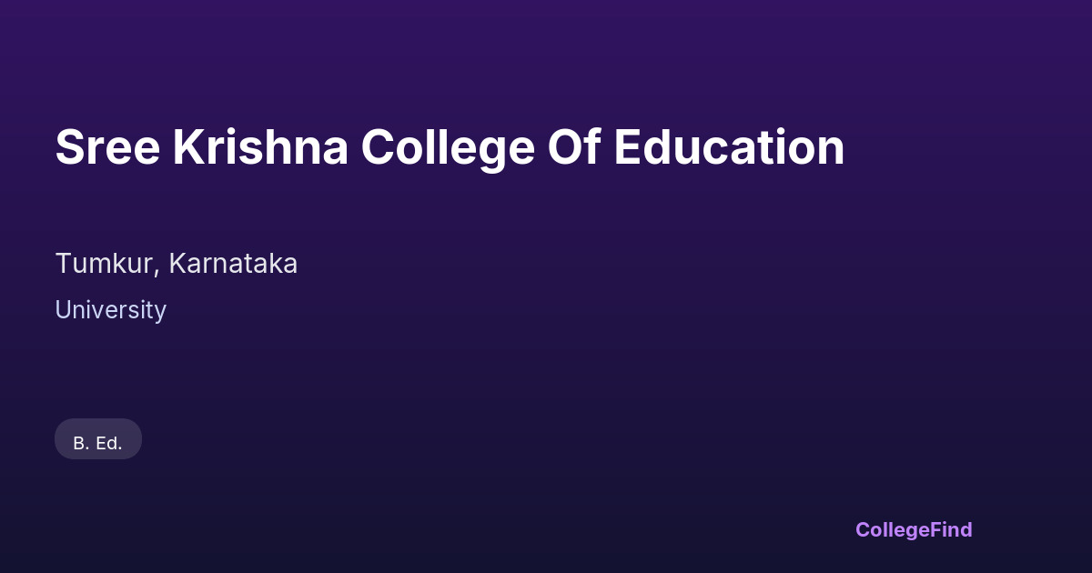 sree krishna college of education