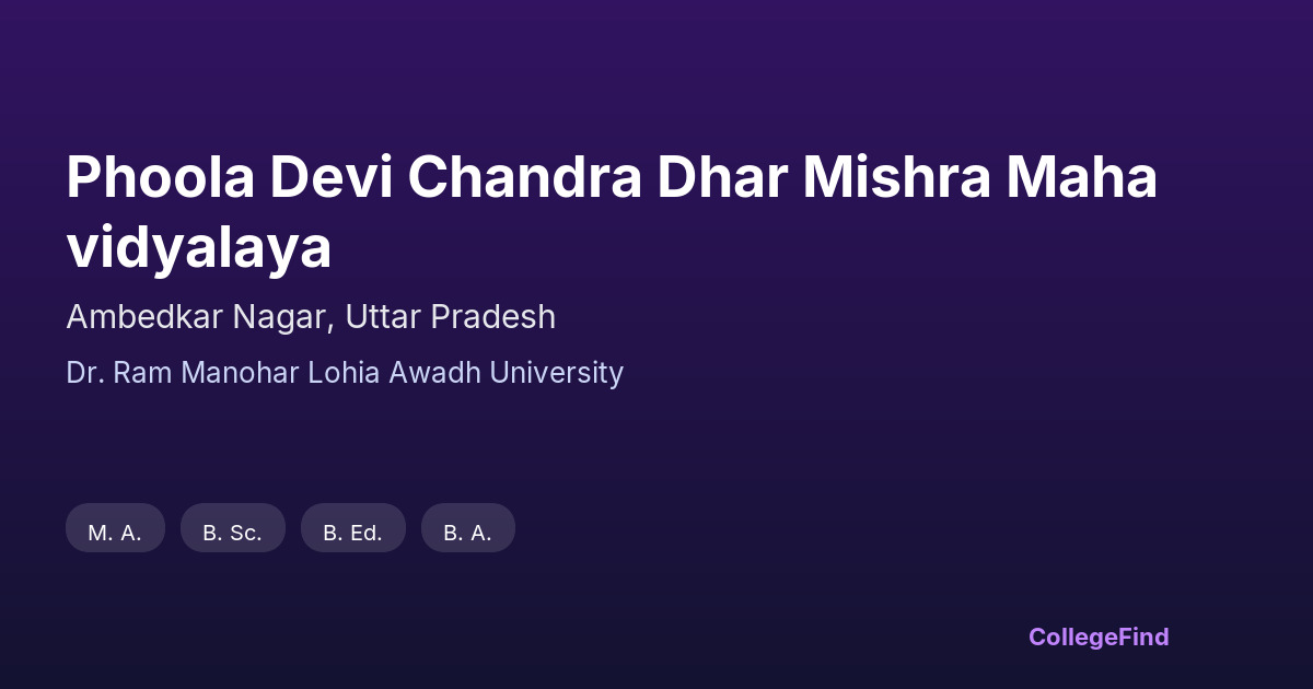 phoola devi chandra dhar mishra mahavidyalaya