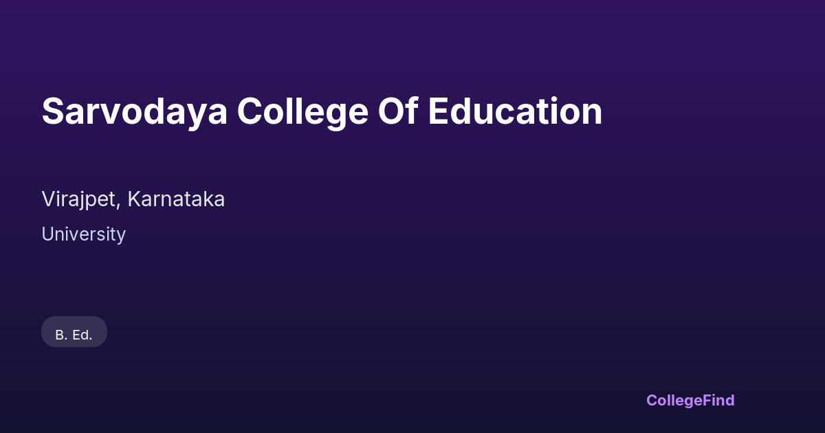 sarvodaya college of education