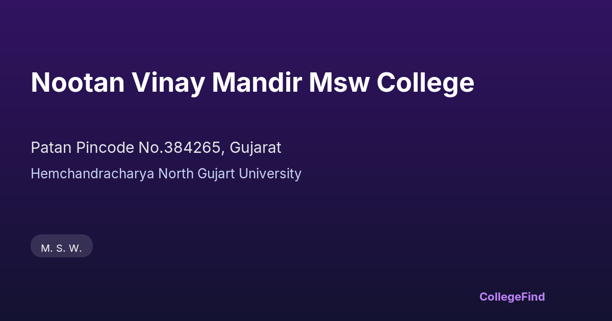 nootan vinay mandir msw college
