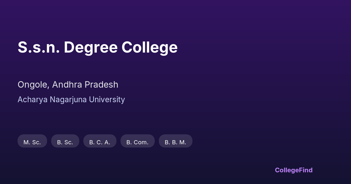 s.s.n. degree college