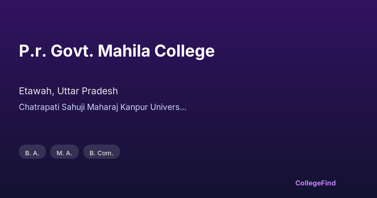 p.r. govt. mahila college