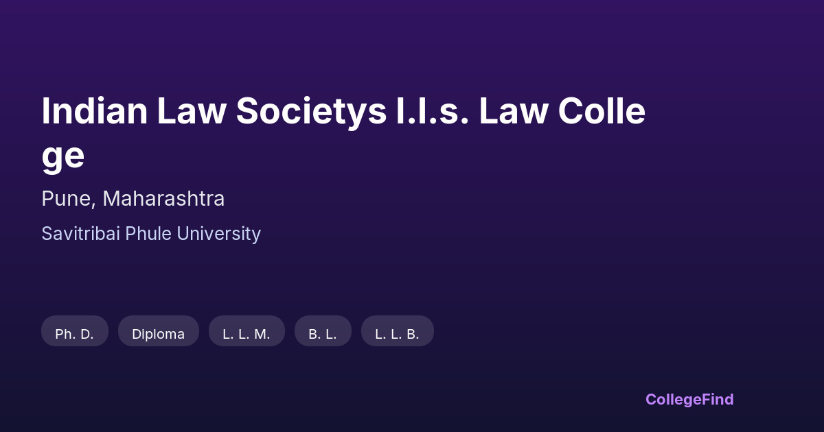 indian law societys i.l.s. law college