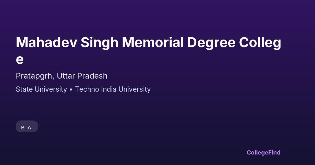 mahadev singh memorial degree college
