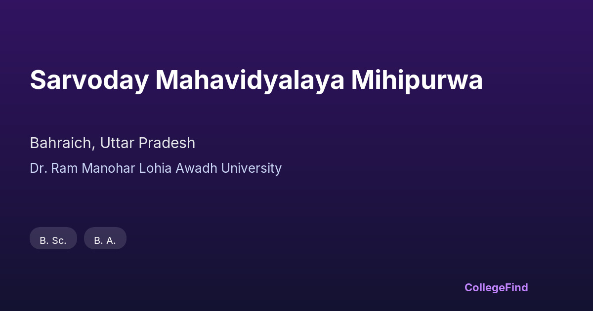 sarvoday mahavidyalaya mihipurwa