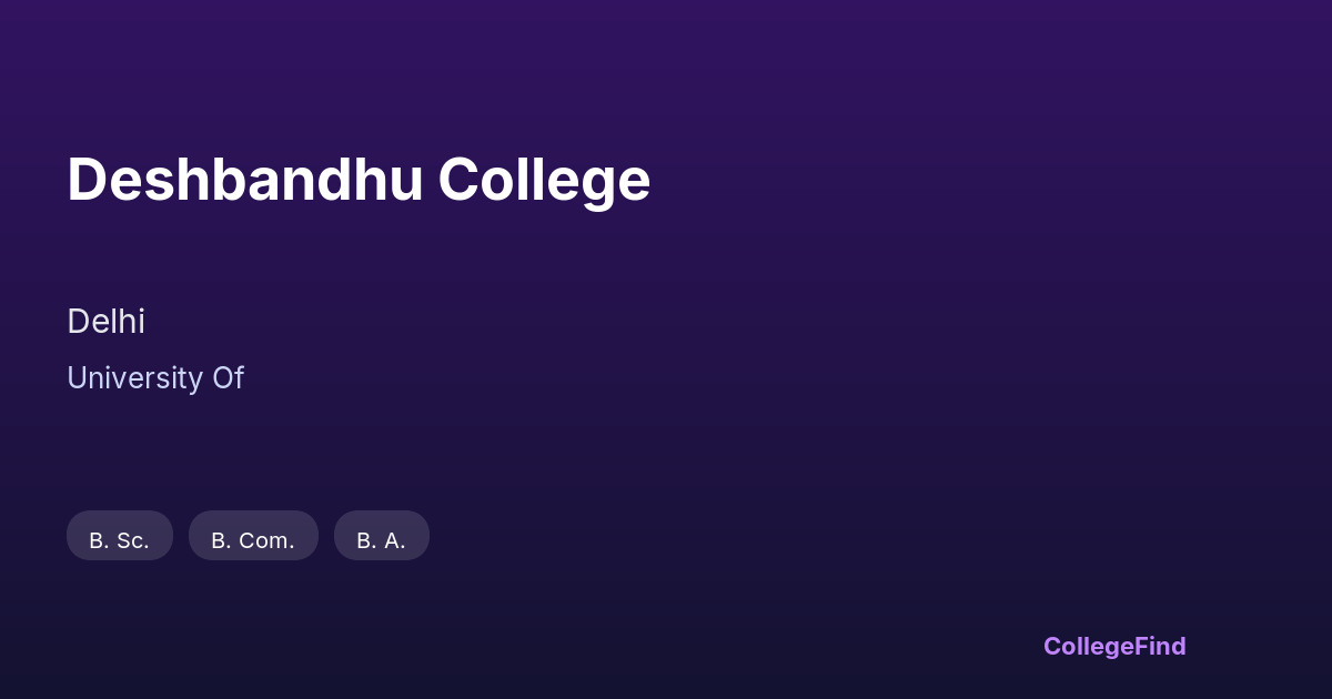 deshbandhu college