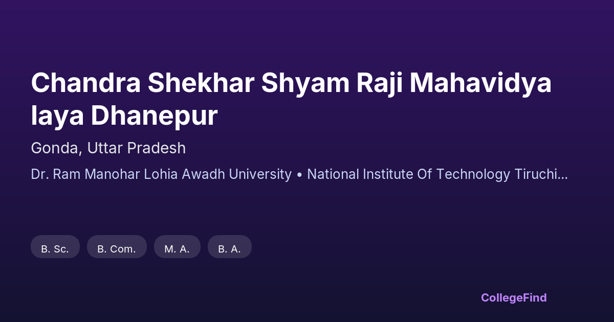 chandra shekhar shyam raji mahavidyalaya dhanepur