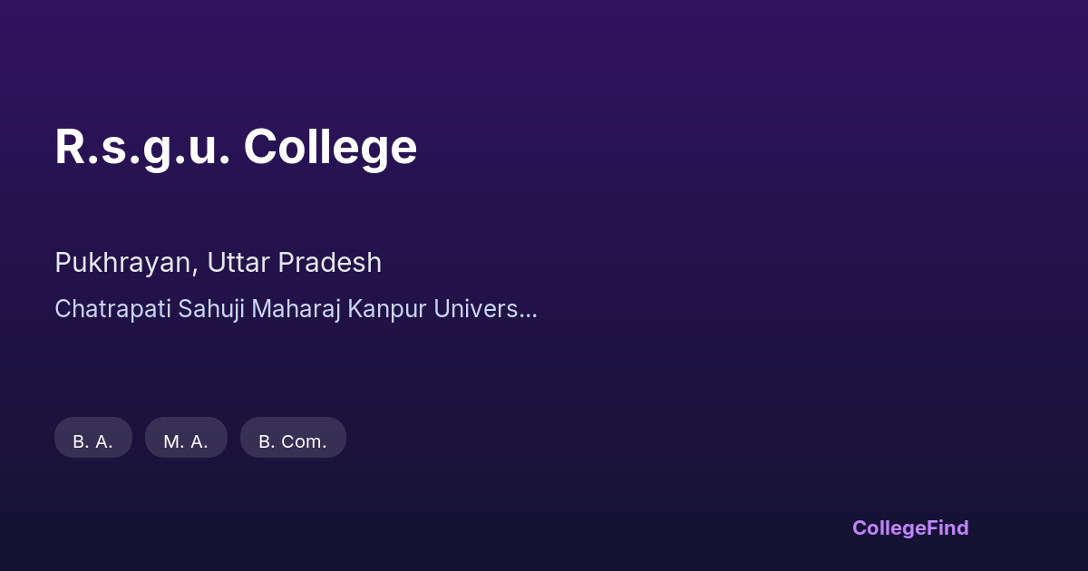 r.s.g.u. college