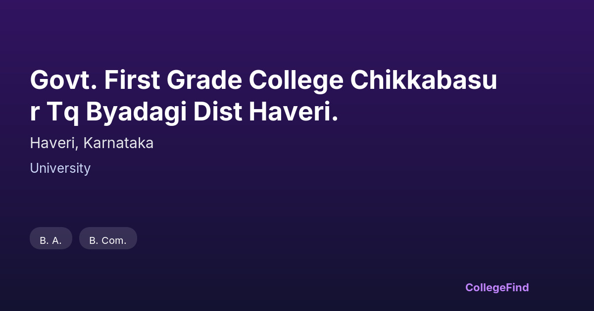 govt. first grade college chikkabasur tq byadagi dist haveri.