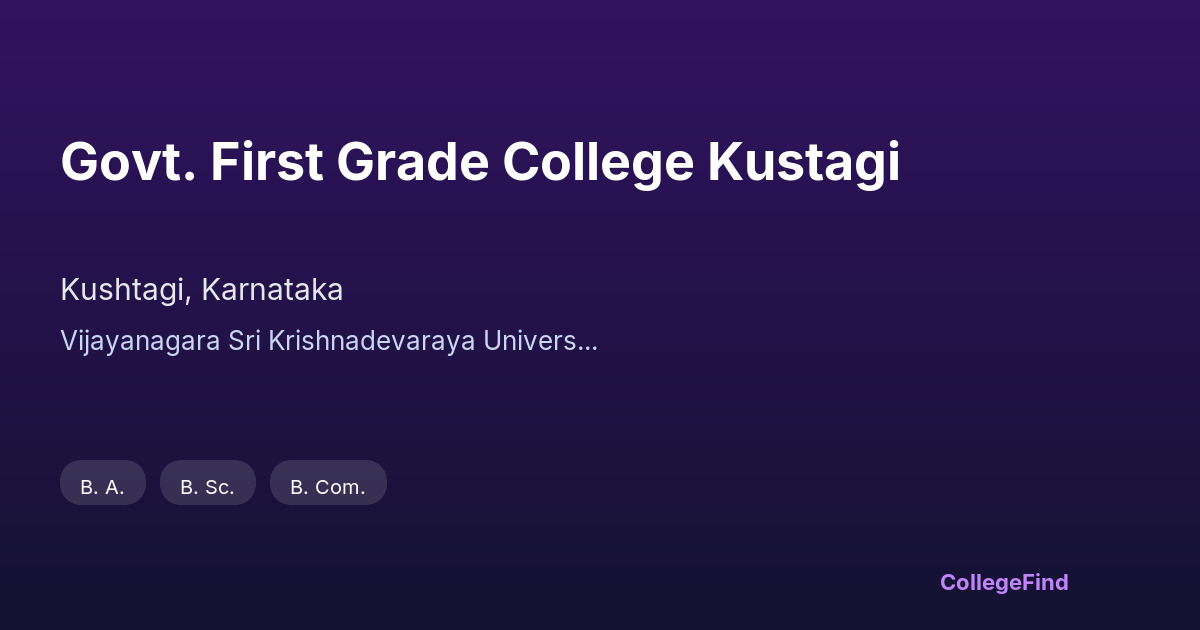 govt. first grade college kustagi