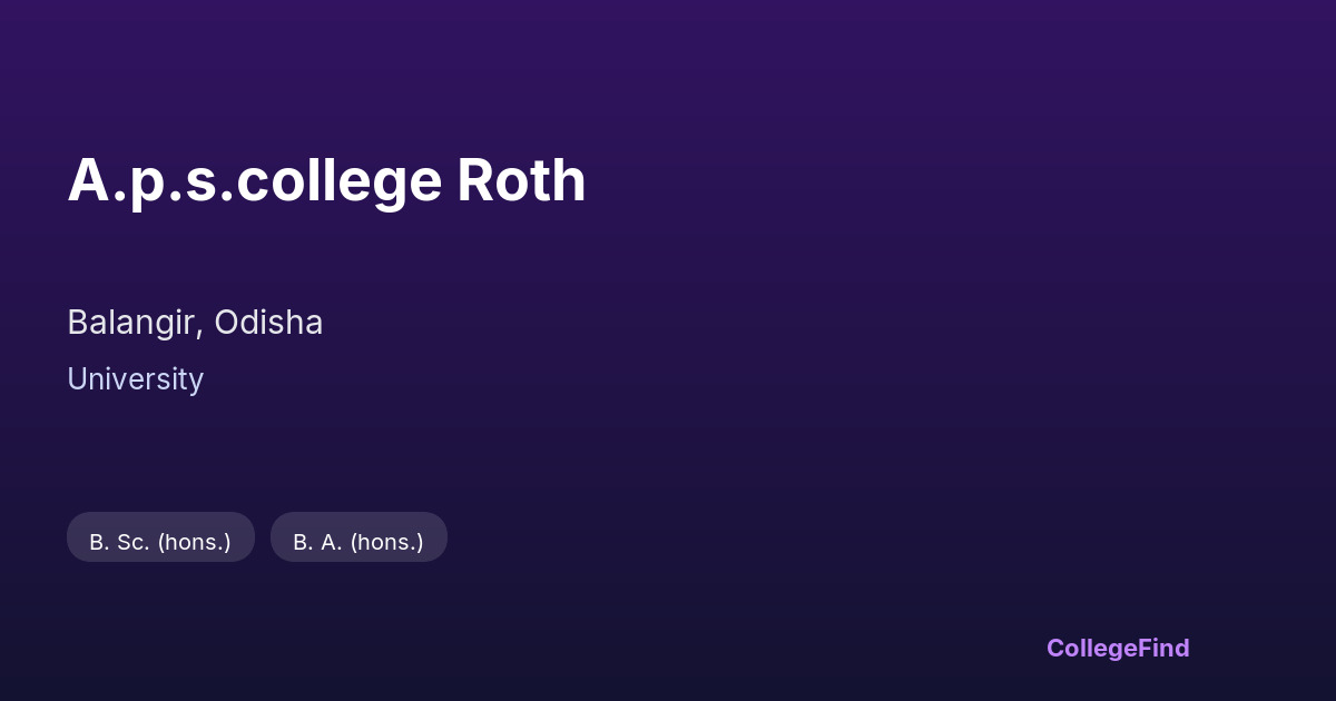 a.p.s.college roth