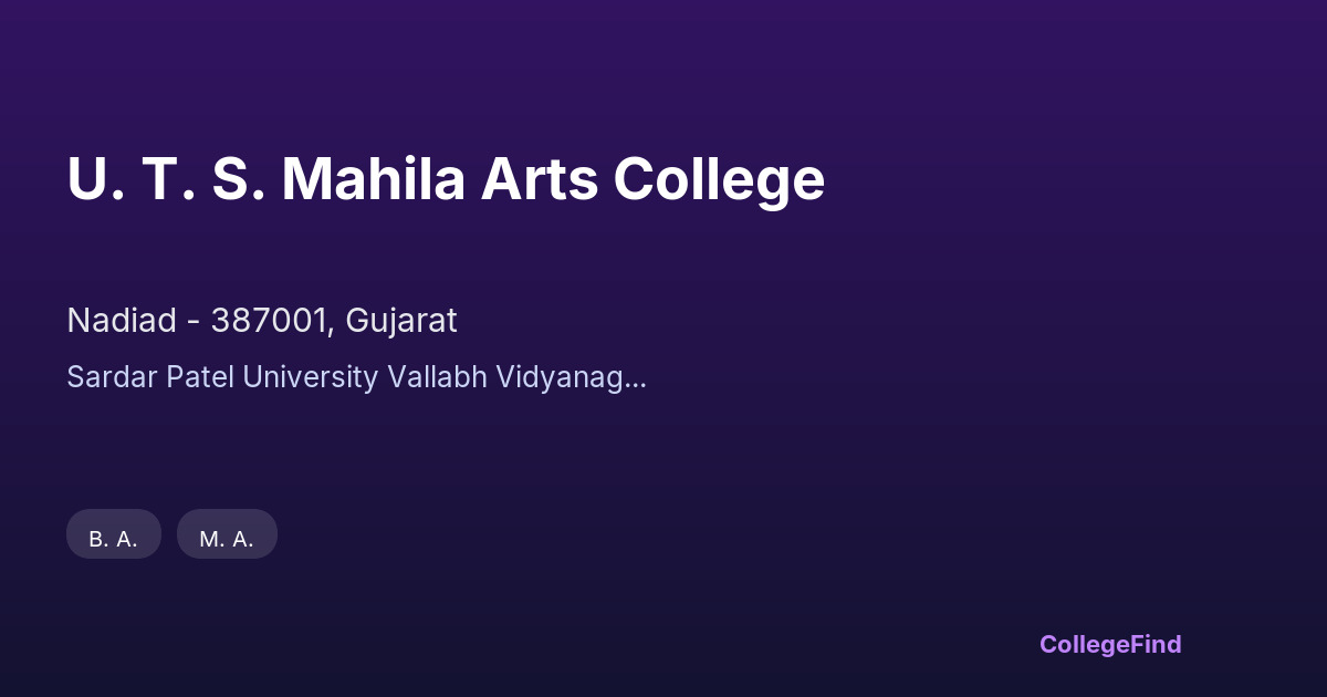 u. t. s. mahila arts college