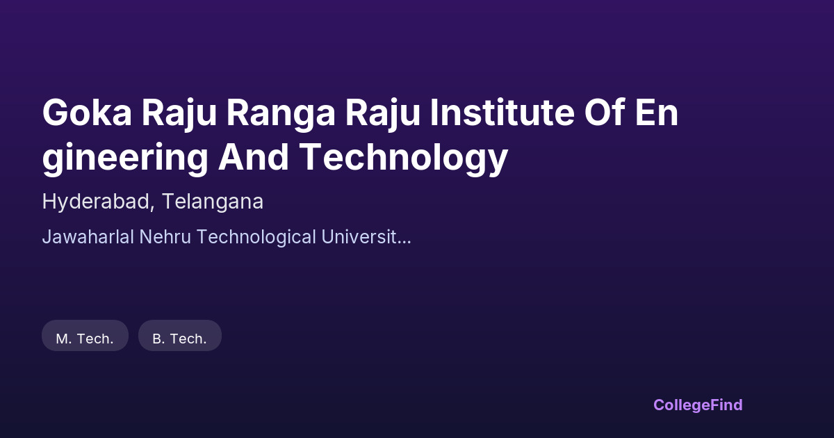 goka raju ranga raju institute of engineering and technology