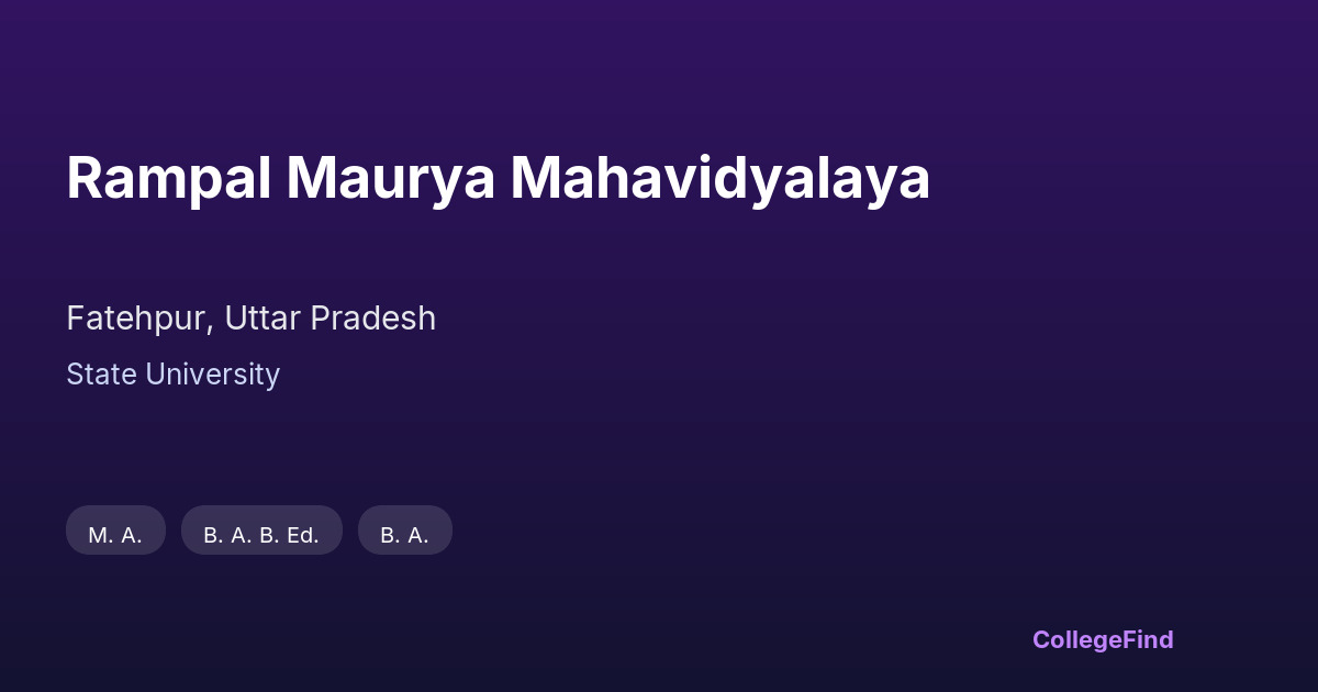 rampal maurya mahavidyalaya