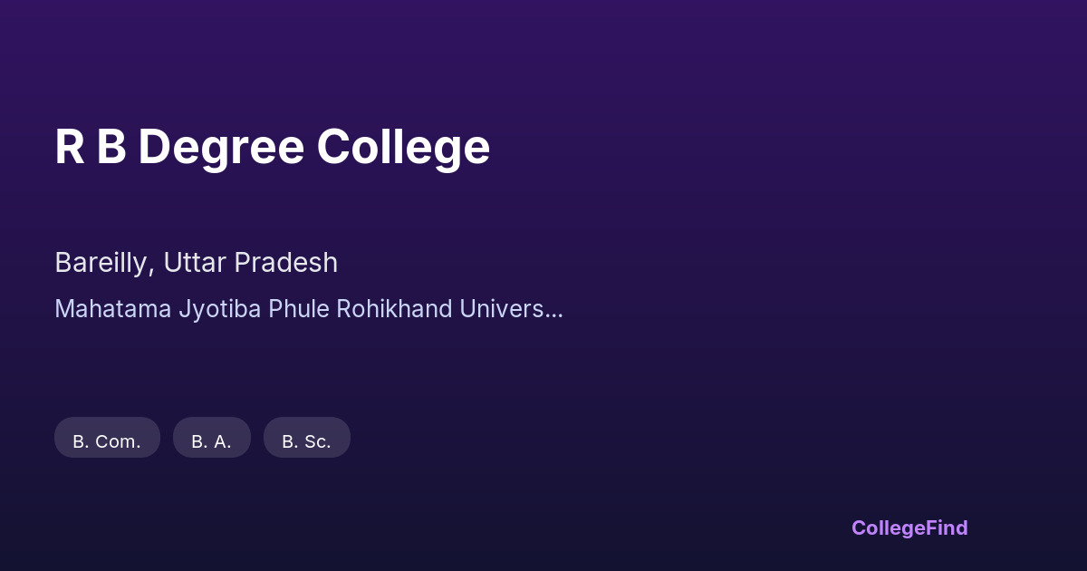r b degree college