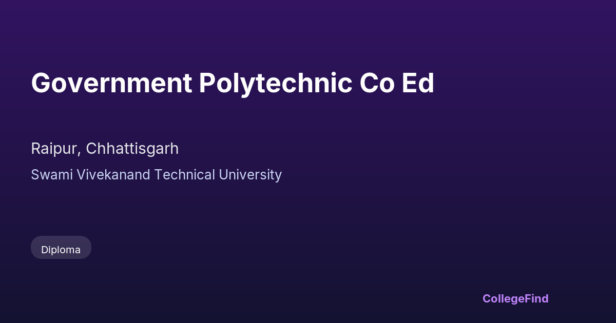 government polytechnic co ed