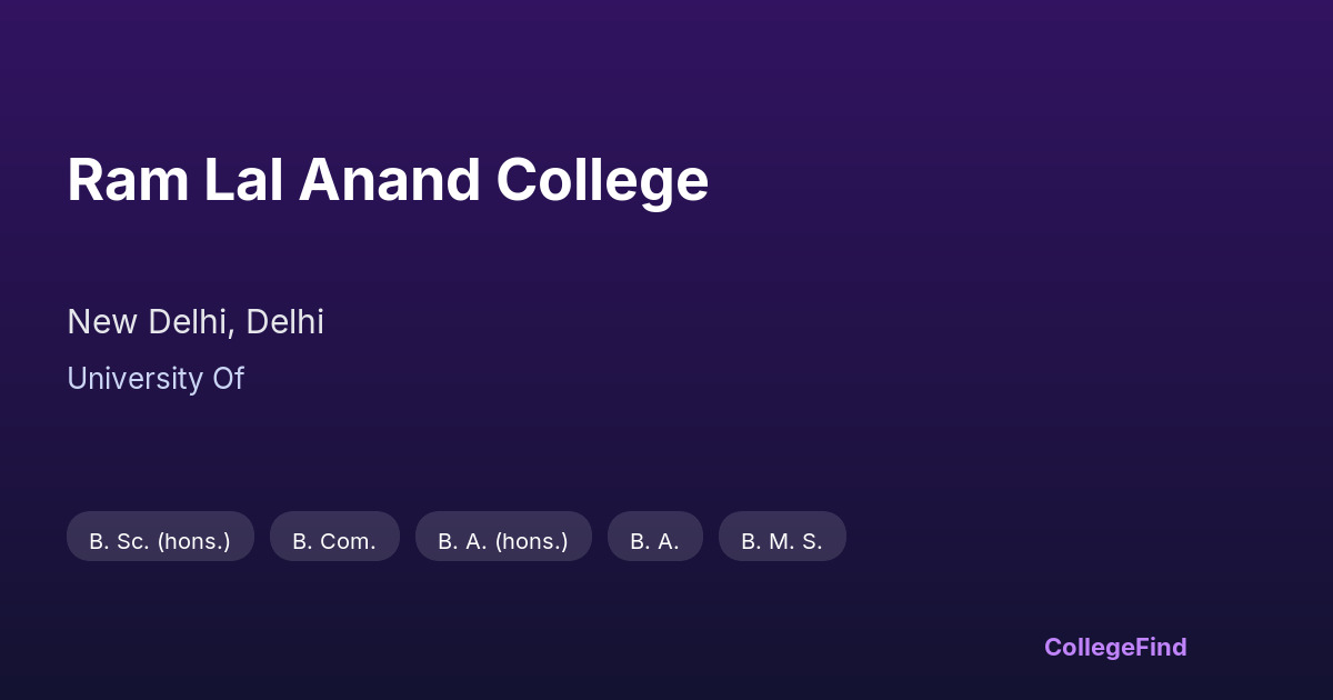 ram lal anand college