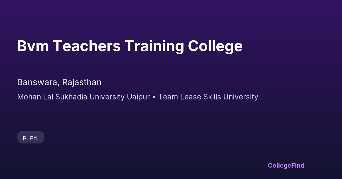 bvm teachers training college