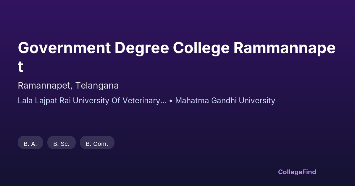 government degree college rammannapet