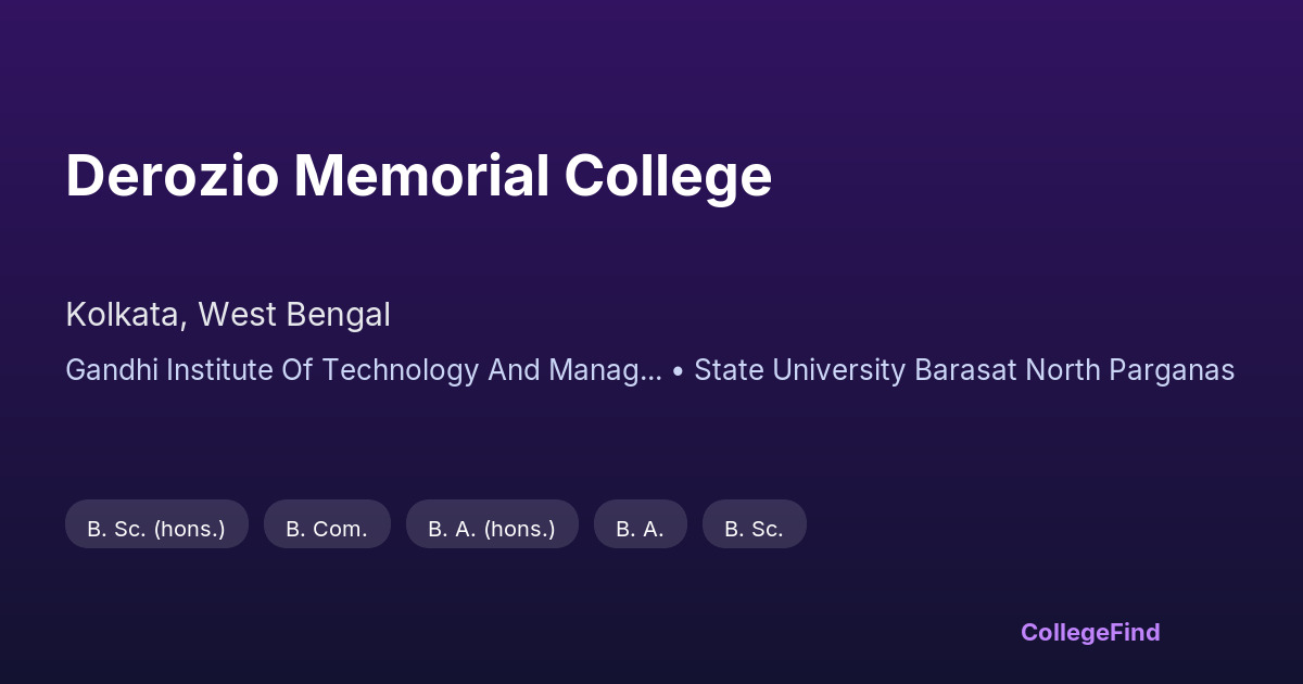 derozio memorial college