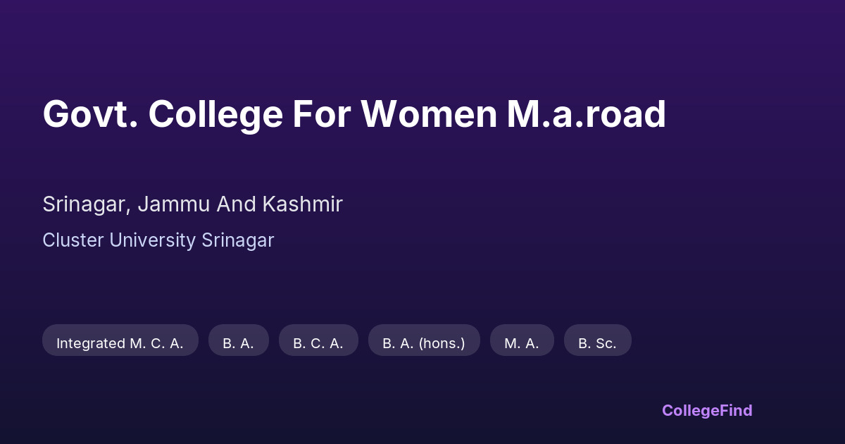 govt. college for women m.a.road