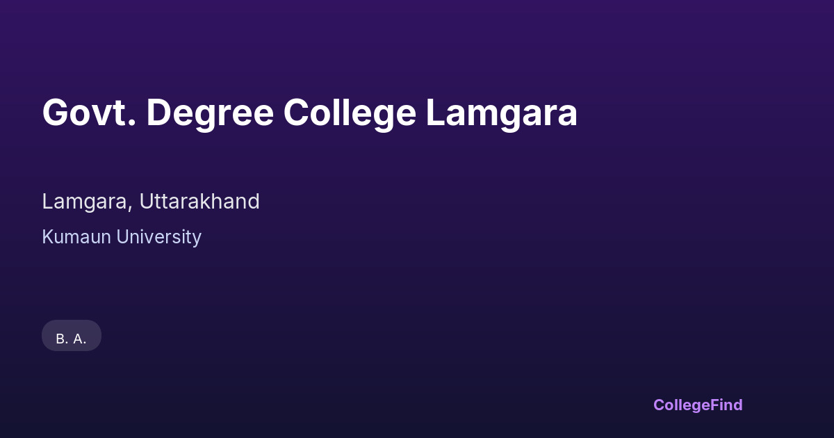 govt. degree college lamgara