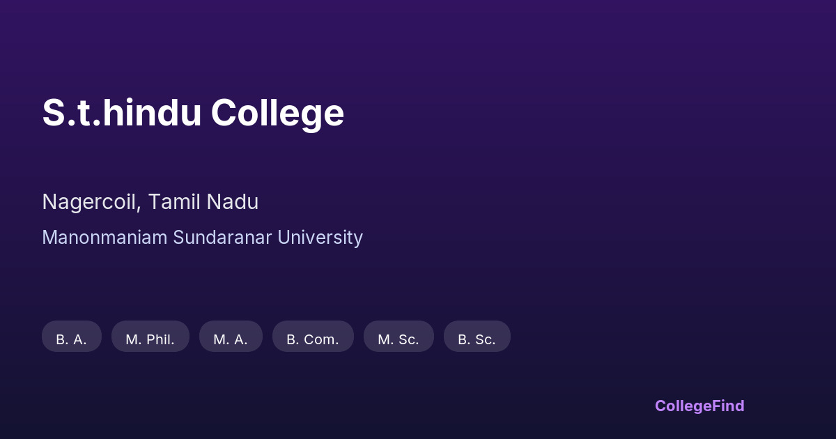 s.t.hindu college