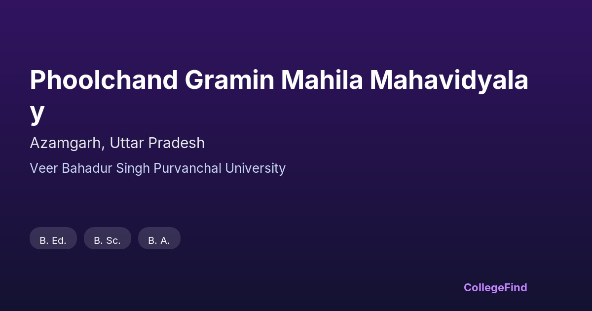 phoolchand gramin mahila mahavidyalay