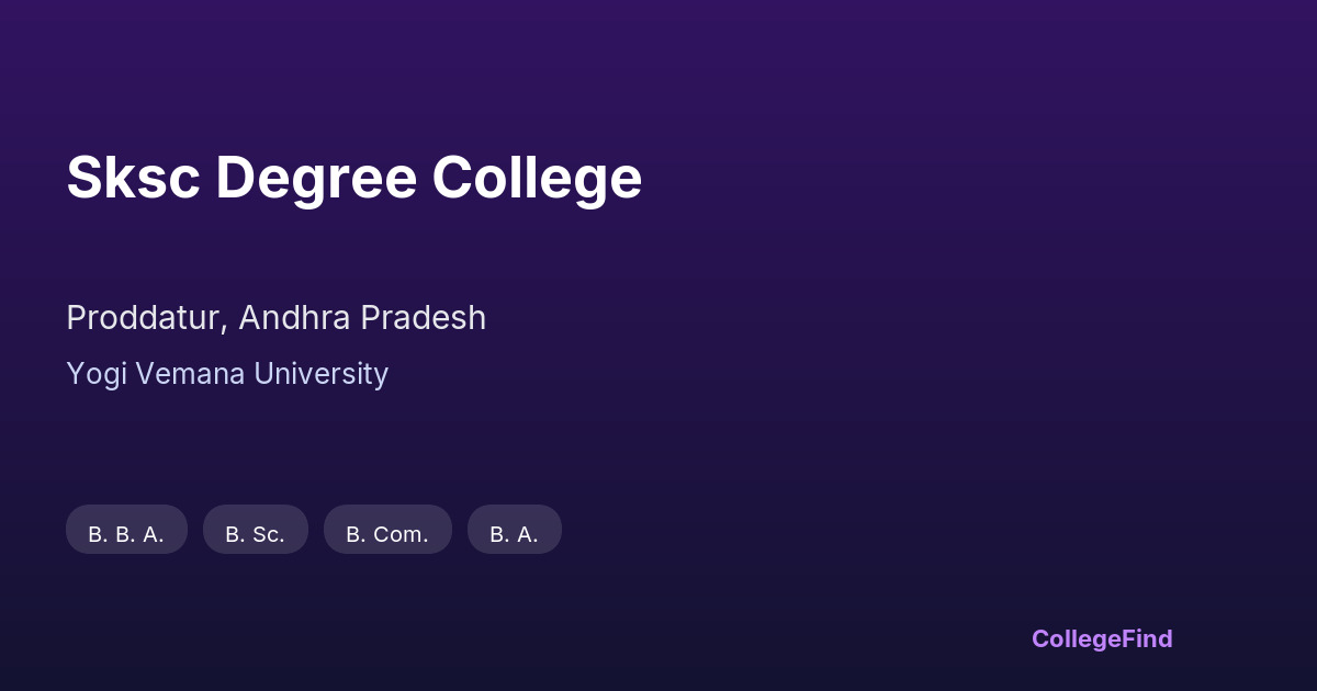 sksc degree college