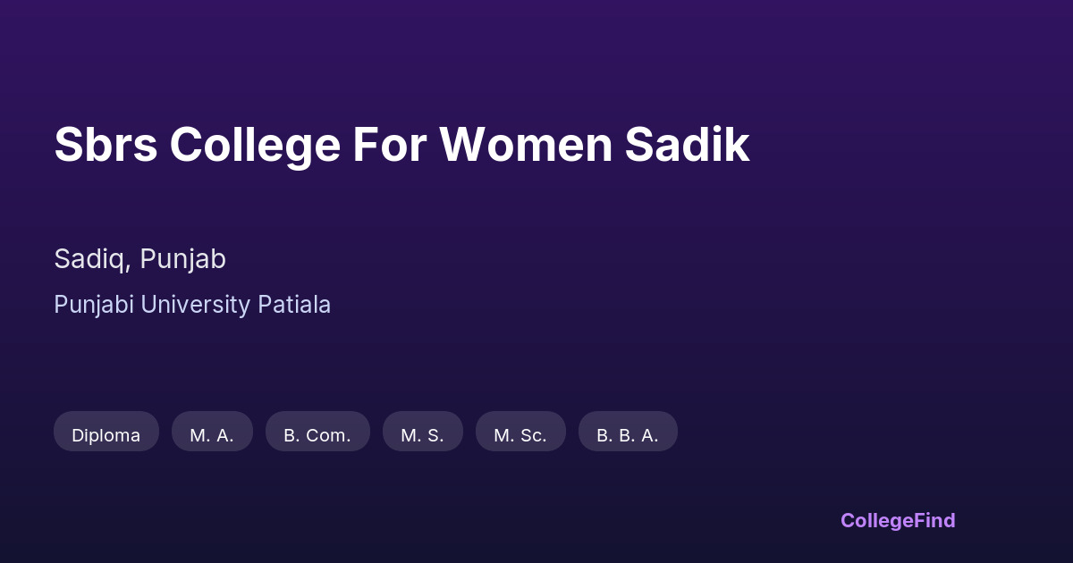 sbrs college for women sadik