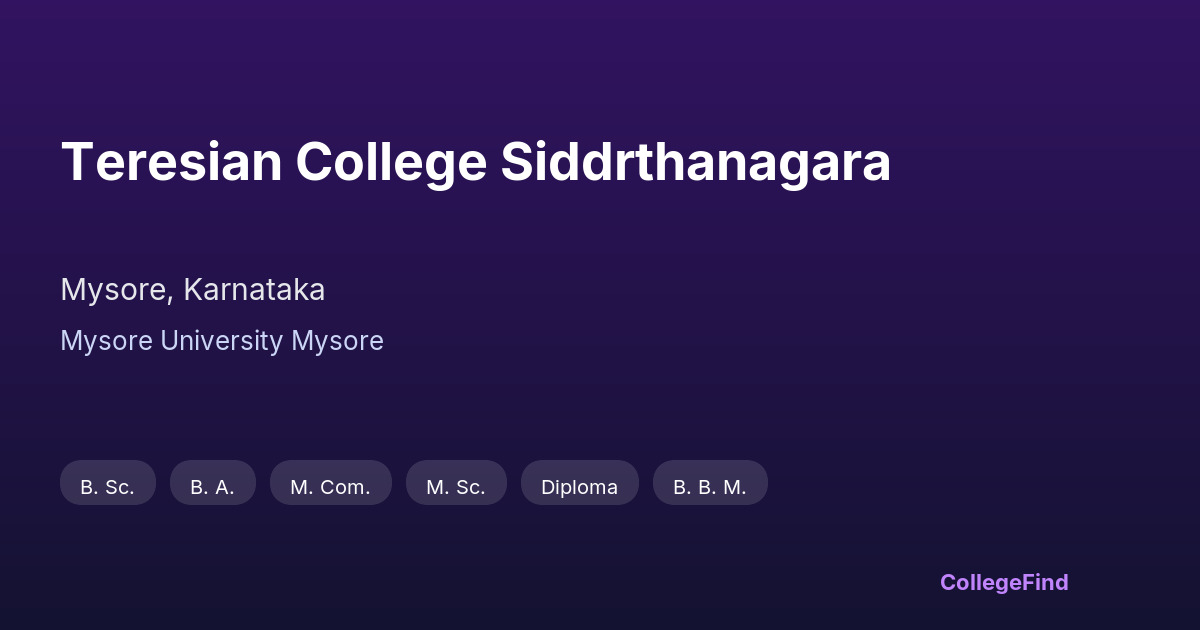 teresian college siddrthanagara